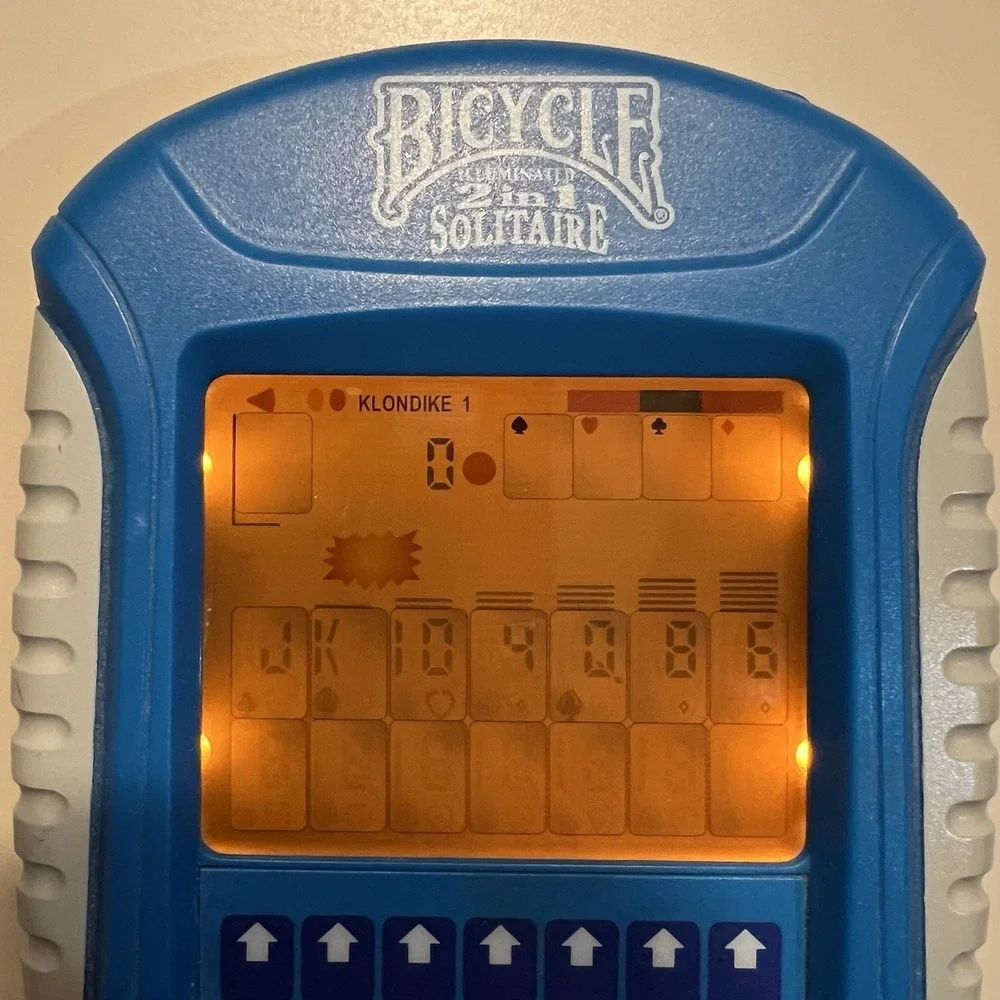 Bicycle Ultimate Solitaire Electronic Handheld Game Blue Stylus Tested Working